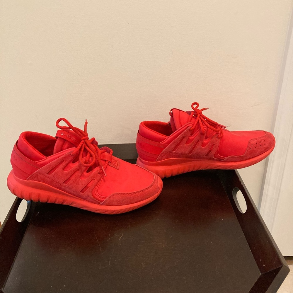 Adidas Tubular Nova, Triple Red - Size 10